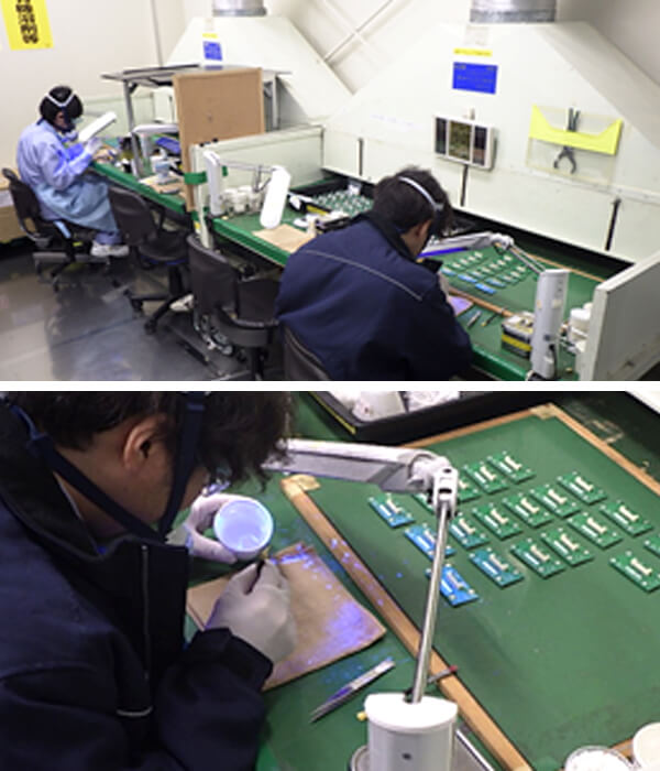 基板及び機構部品の組み立て工程